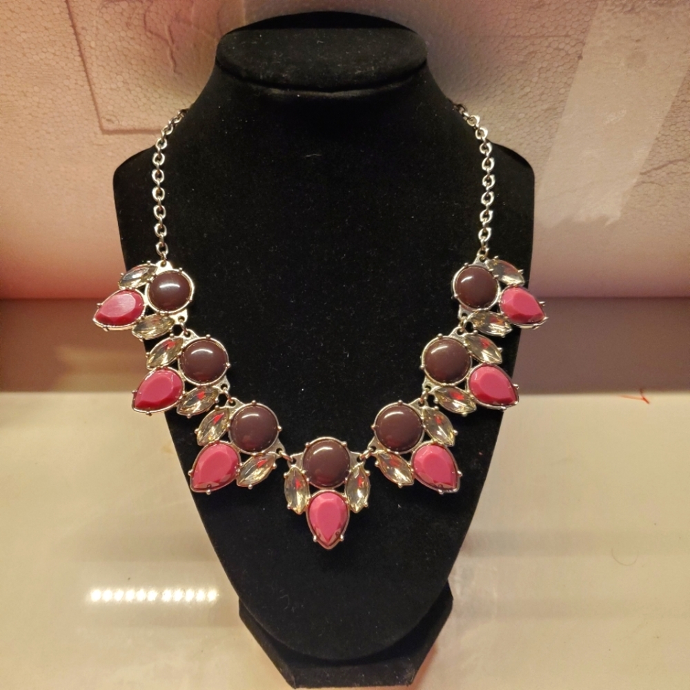 Purple and silver statement necklace